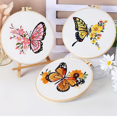 3pcs DIY Craft Embroidery Cross Stitch Kit Flower Pattern Gift