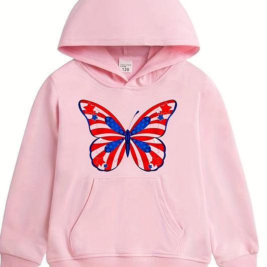 Funny Butterfly Graphics Girls' Long Sleeve Casual Hoodie Sweatshirt