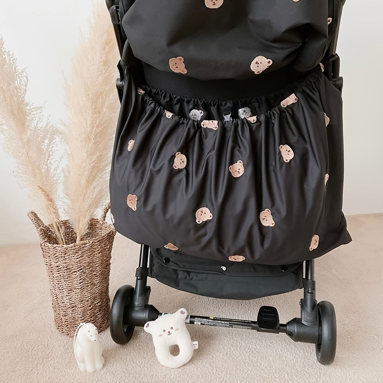 Large Capacity Baby Diaper Bag with Embroidered Little Bear Olive & Tiger Pri