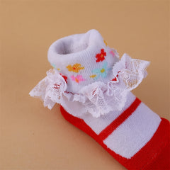 6 Pairs Ruffled Lace Toddler Socks for Little Princess