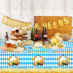 Beer Theme Table Cover Waterproof Table Cloth for Party Picnic Dinner