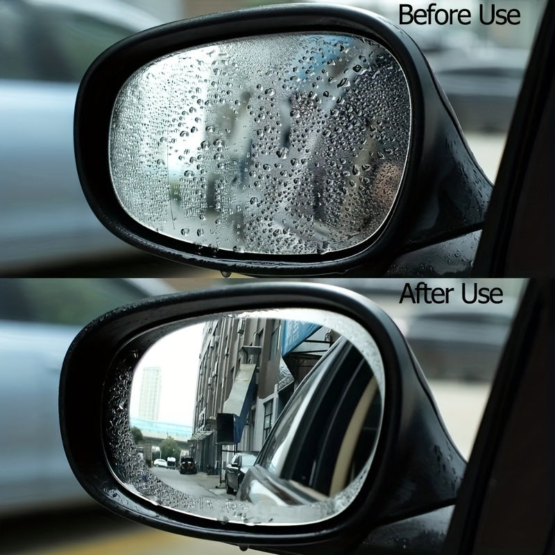 2pcs Car Anti Rain Clear Film Rear Lenses Protection Nozzle Waterproof Film