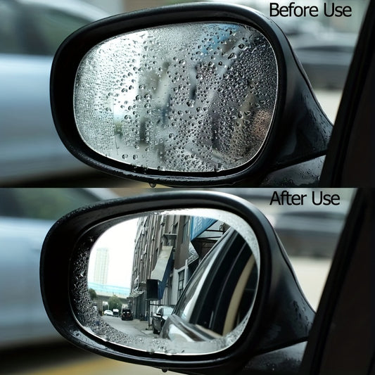 2pcs Car Anti Rain Clear Film Rear Lenses Protection Nozzle Waterproof Film
