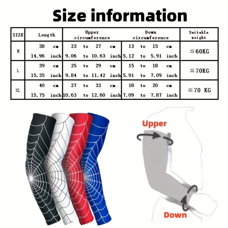 Spider Web Pattern Arm Sleeves Sunscreen Sports Protective