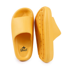 Men's Comfort Slippers Yellow Thick Sole Non Slip for Bathroom Shower