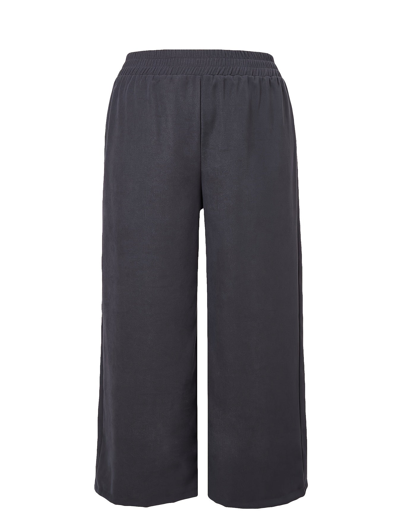  Solid Wide Leg Trousers Elastic High Rise Stretch Pants