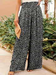  Boho Pants Women's Plus Ditsy Floral Print Ruffle Trim