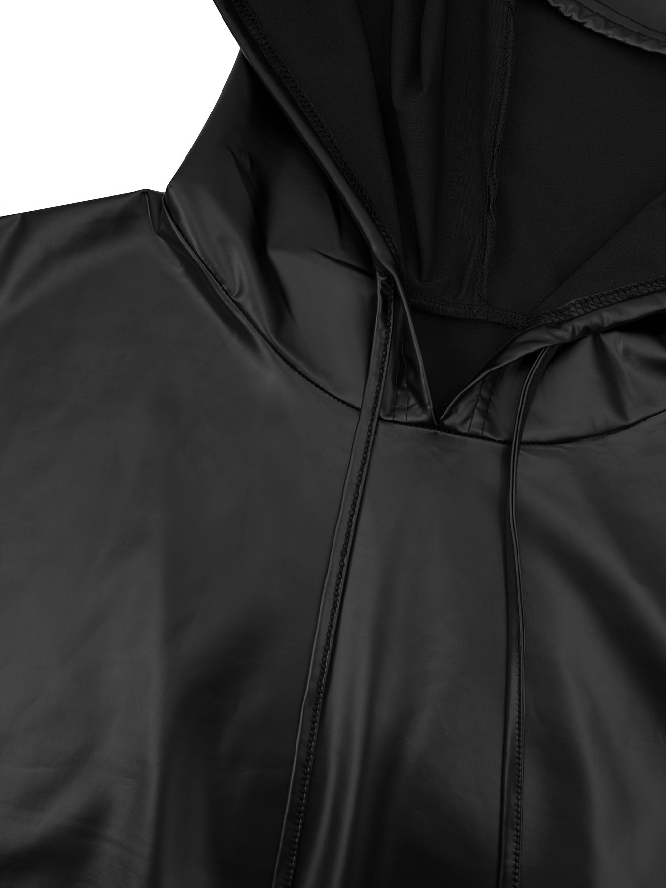 Plus Size Faux Leather Hoodie & Pants Set