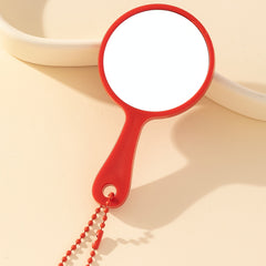 Small Round Hand Mirror with Chain for Makeup Cosmetic Touch Up