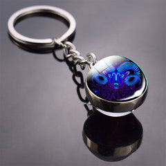 Luminous Constellations Keyring Double Sided Glass Ball Keychain