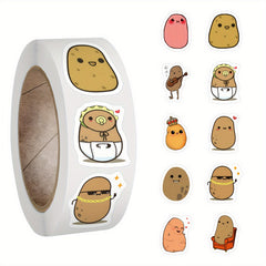 Potato Stickers Roll Vinyl Decals Cup Water Bottles Laptop Luggage Computer