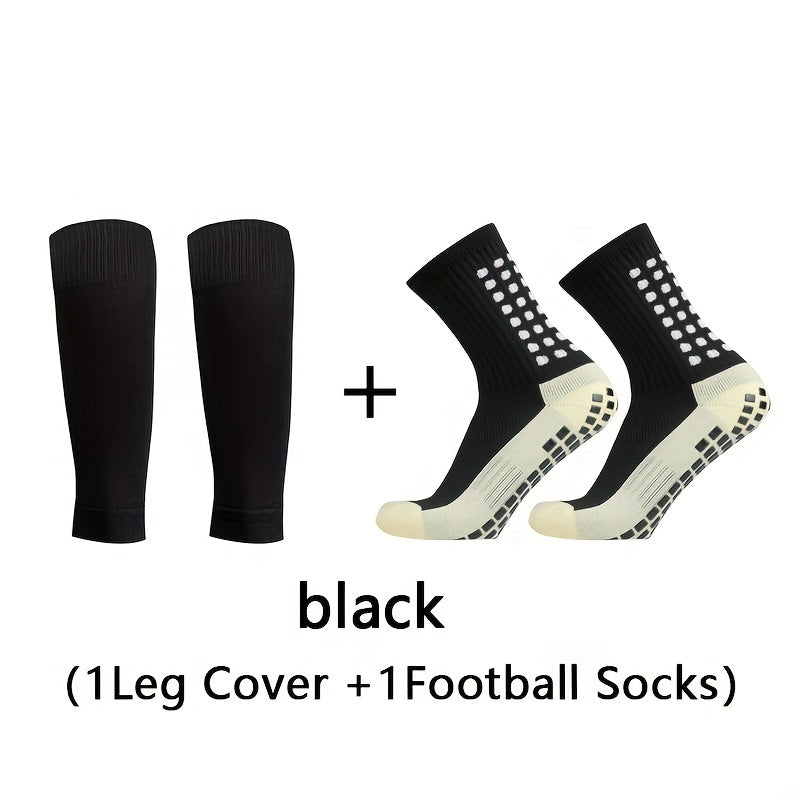 Professional Training Breathable Soccer Socks Set with Leg Cover