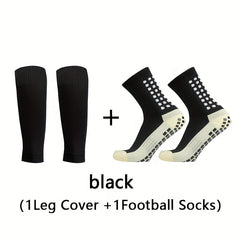 Professional Training Breathable Soccer Socks Set with Leg Cover