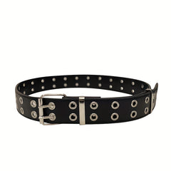Unisex Double Needle Full Hole Hip Hop Rock Belt