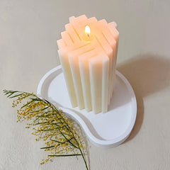 3D Stripe Candle Silicone Casting Molds - Pillar Square Resin Mold