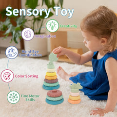 Silicone Stacking Rings Toy for Toddlers Educational Recognition
