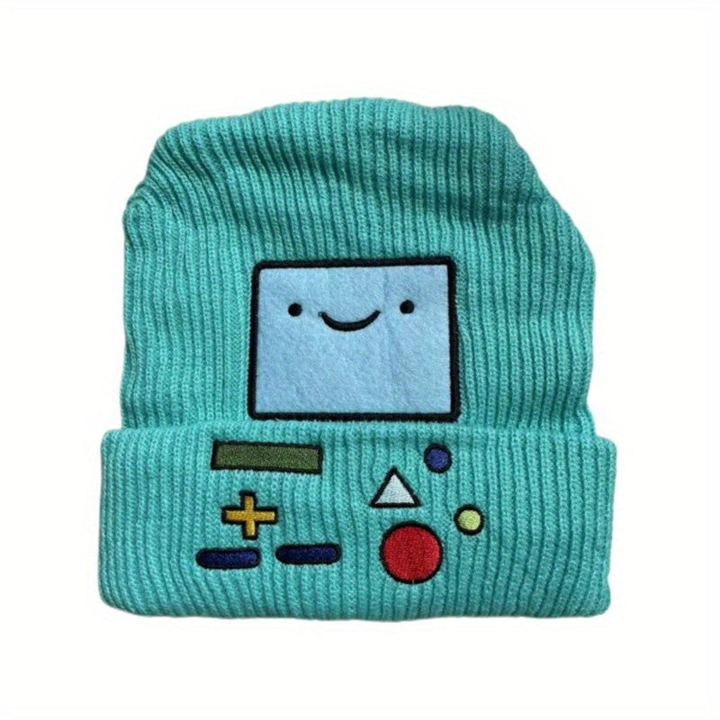 Game Console Embroidery Beanie Unisex Cartoon Warm Knit Hat Hip Hop Skull Cap