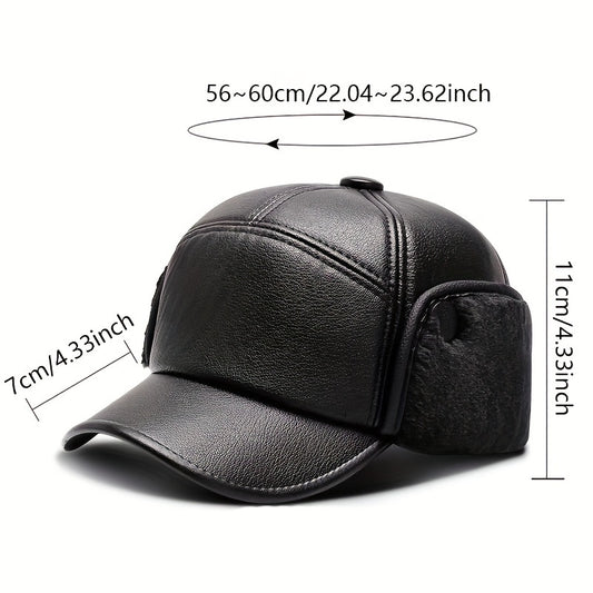 Velvet Windproof Ear Protection Cap Winter Warm Hat for Middle-Aged Men