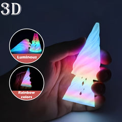 3D Printed Glow Rainbow Spiral Cone UV Absorbing Desk Decor