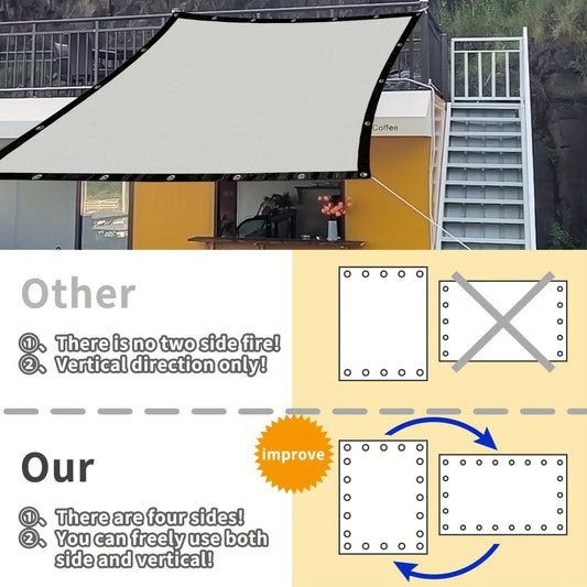 1pc Rectangular Grey Sunshade Sail for Outdoor Activities