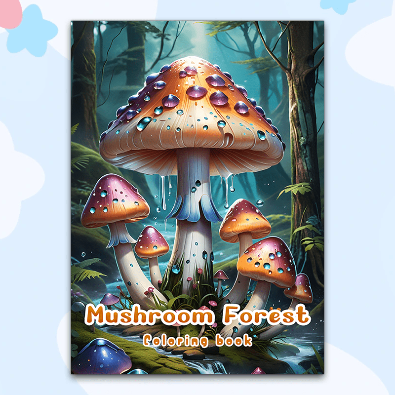 Mushroom Forest Coloring Book - 24 Pages