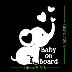 Elephant Baby On Board Car Reflective Sticker Safety Reminder