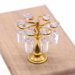 Dollhouse Wine Rack and Glass Models DIY Pocket Living Room Scene