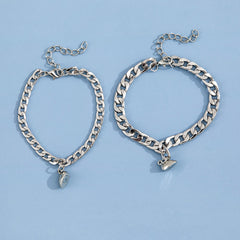 Stainless Steel Couple Bracelet Set 2pcs