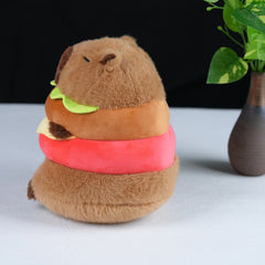 Capybara Plush Toy Hamburger Soft Faux Fur Stuffed Animal