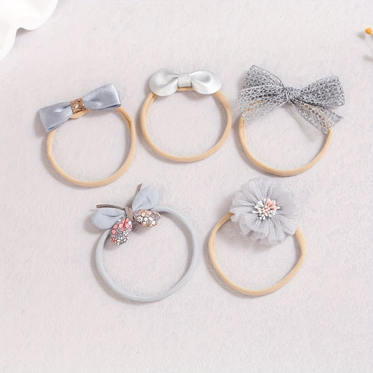 5pcs Baby Girls Flowers Bow Butterfly Headband Elastic Hairband