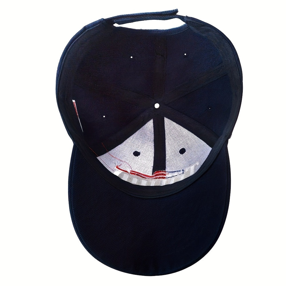 Letter Flag Embroidery Baseball Cap Casual Adjustable Sun Hat Unisex