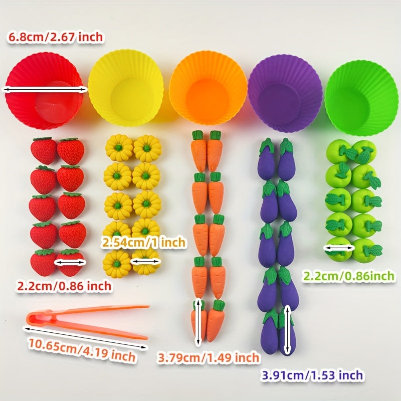 Colorful Fruit & Vegetable Rubber ABS Educational Toys