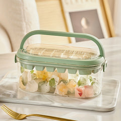 Round Ice Cube Trays with Lid & Bin BPA Easy Release Ice Cube Maker