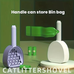 Pet Litter Scooper with Integrated Handle for Cat and Dog Cleaning