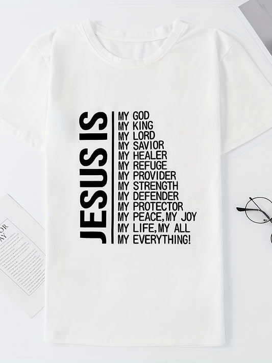Letter Graphic Round Neck Casual Sports T shirts
