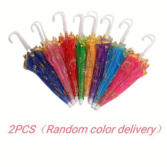 2pcs Colorful Lace Umbrella Set for Dollhouse Photography Props