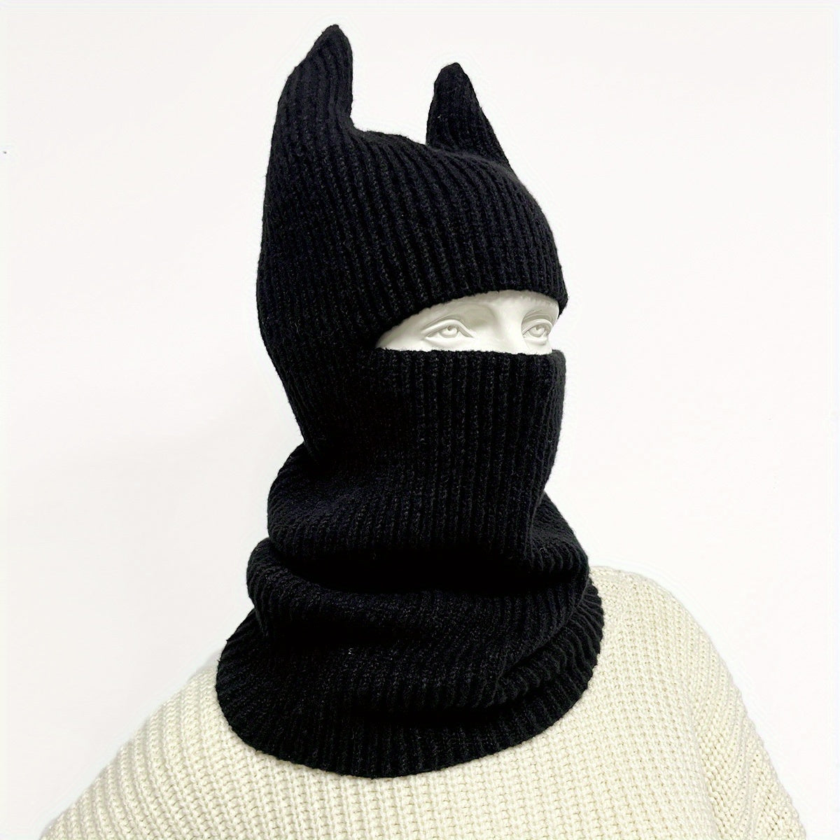 Unisex Rabbit Ear Hat Knitted Woolen Hat 3D Animal