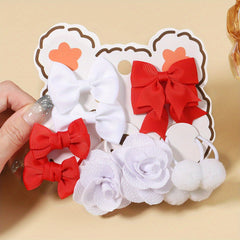 10pcs Bow Flowers Hair Tie Ponytail Holders Hair Accessories Sets for Baby Girls
