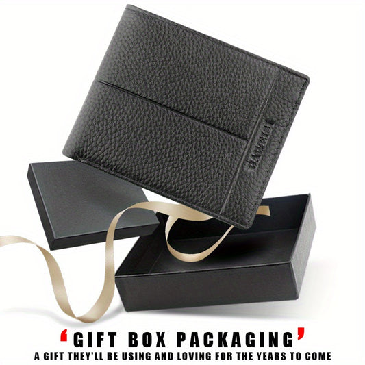 Men's Soft Leather Wallet With Zipper Bifold Card Holder