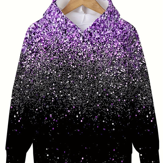 Gradient Sequin Effect Hooded Sweatshirt Boys Girls Kids Clothes Sports