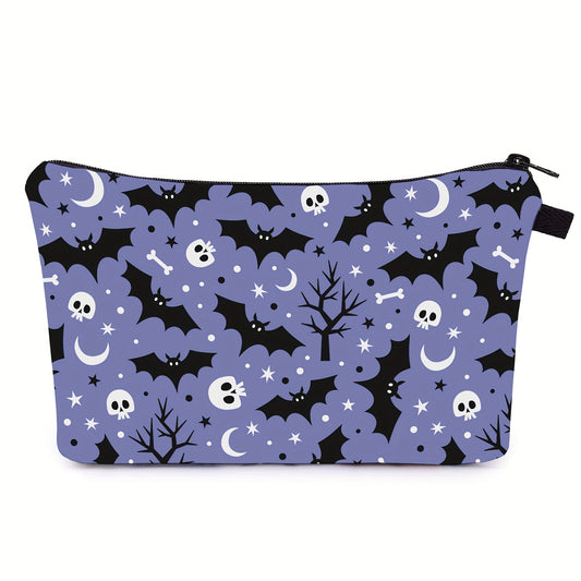 Halloween Print Travel Cosmetic Bag with Multiple Compartments