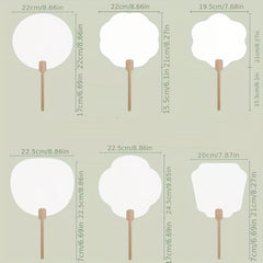 DIY Blank Fan for Painting Children's Watercolor Painting Fan