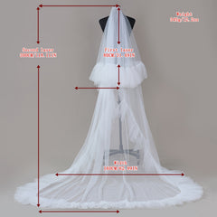 Layered Bridal Veil and Train for Wedding