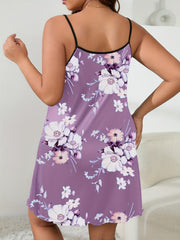  Floral Print Round Neck Nightdress