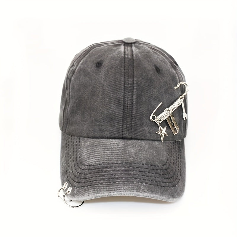 Distressed Cotton Baseball Cap Sun Hat Adjustable