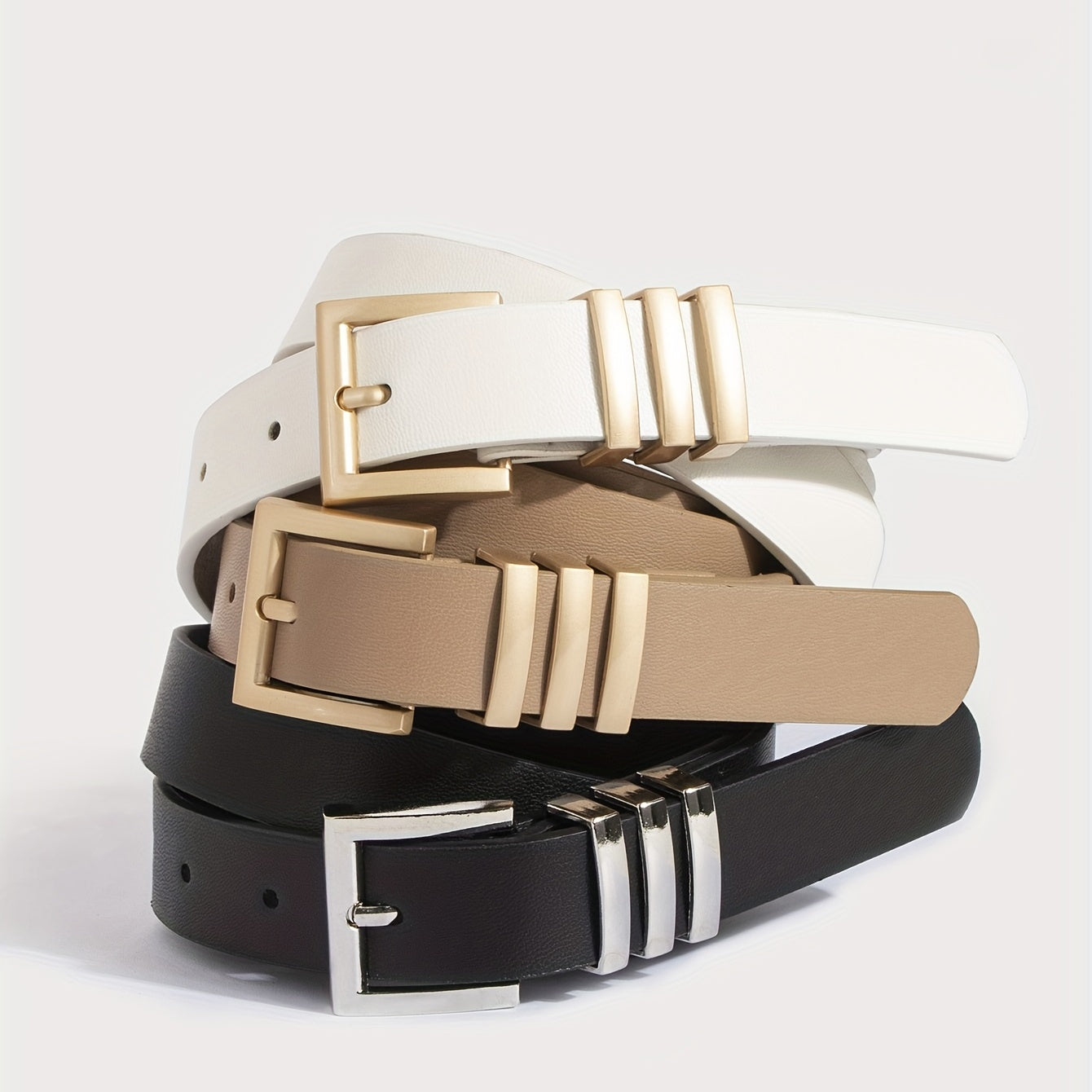 Square Buckle Classic PU Belt Casual Waistband Women Jeans Pants Dress Belts