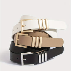 Square Buckle Classic PU Belt Casual Waistband Women Jeans Pants Dress Belts