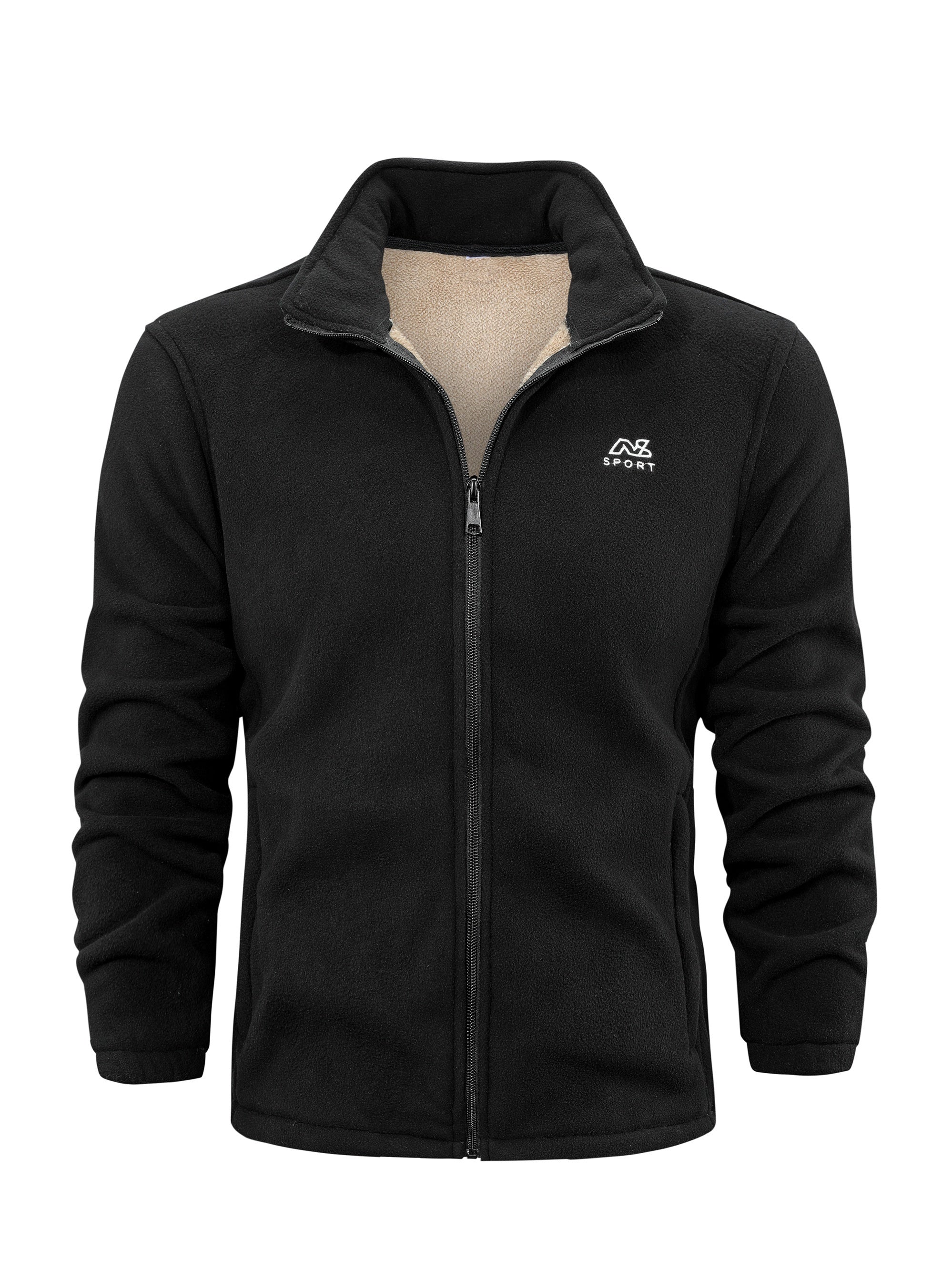 Casual Fleece Jacket Men's Comfortable Zip Up Coat For Winter