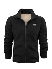 Casual Fleece Jacket Men's Comfortable Zip Up Coat For Winter