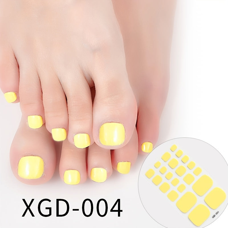 Toe Nail Polish Stickers Full Wraps Self Adhesive Toe Nail Tip